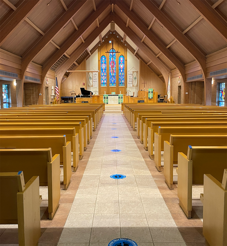 Interior church aisle